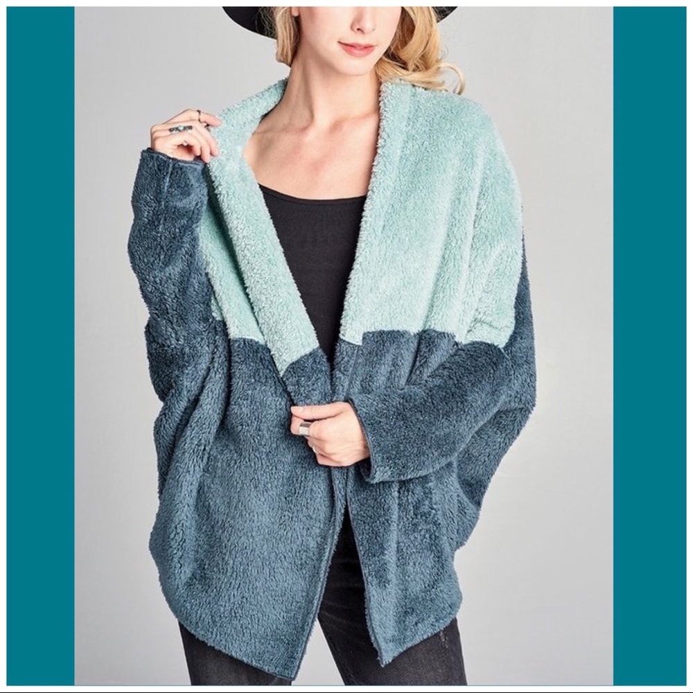 SOFT COLOR BLOCK OPEN STYLE JACKET ALL SEASON - Picture 9 of 14